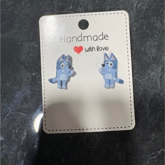 bluey Other - NEW handmade Bluey earrings + custom Xmas Bluey tumbler gift set